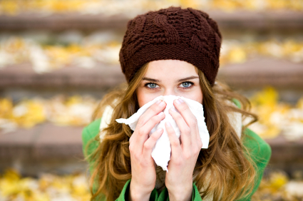 Girl sneezing